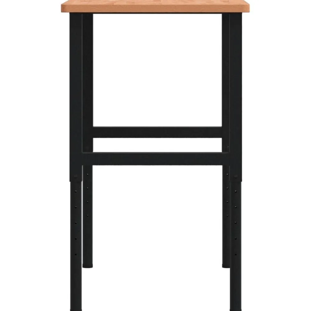 vidaXL Accesorios De Bricolaje-Banco de trabajo rectangular madera maciza 100x60x(71,5-98) cm