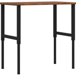 vidaXL Banco de trabajo rectangular madera maciza 100x60x(71,5-98) cm marrón oscuro y negro