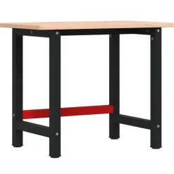 vidaXL Banco de trabajo rectangular madera maciza roble 100x60x81,5 cm Natural Outlet
