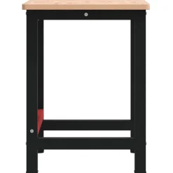 vidaXL Banco de trabajo rectangular madera maciza roble 100x60x81,5 cm Natural Outlet