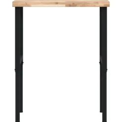 vidaXL Banco de trabajo rectangular madera maciza 80x60x(73-99,5) cm Marr&oacute;n y negro Clearance