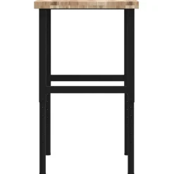 vidaXL Banco de trabajo rectangular madera maciza 80x60x(73-99,5) cm Marr&oacute;n y negro Clearance