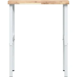 vidaXL Banco de trabajo rectangular madera maciza 80x60x(73-99,5) cm Marrón y blanco Clearance