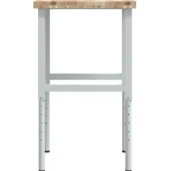 vidaXL Banco de trabajo rectangular madera maciza 80x60x(73-99,5) cm Marrón y blanco Clearance