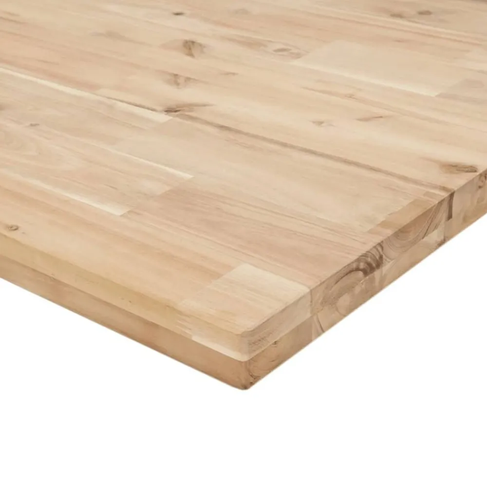vidaXL Banco de trabajo rectangular madera maciza 80x60x(73-99,5) cm Marrón y blanco Clearance