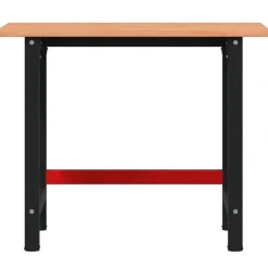 vidaXL Banco de trabajo rectangular madera maciza roble 100x60x81,5 cm Marrón oscuro Outlet