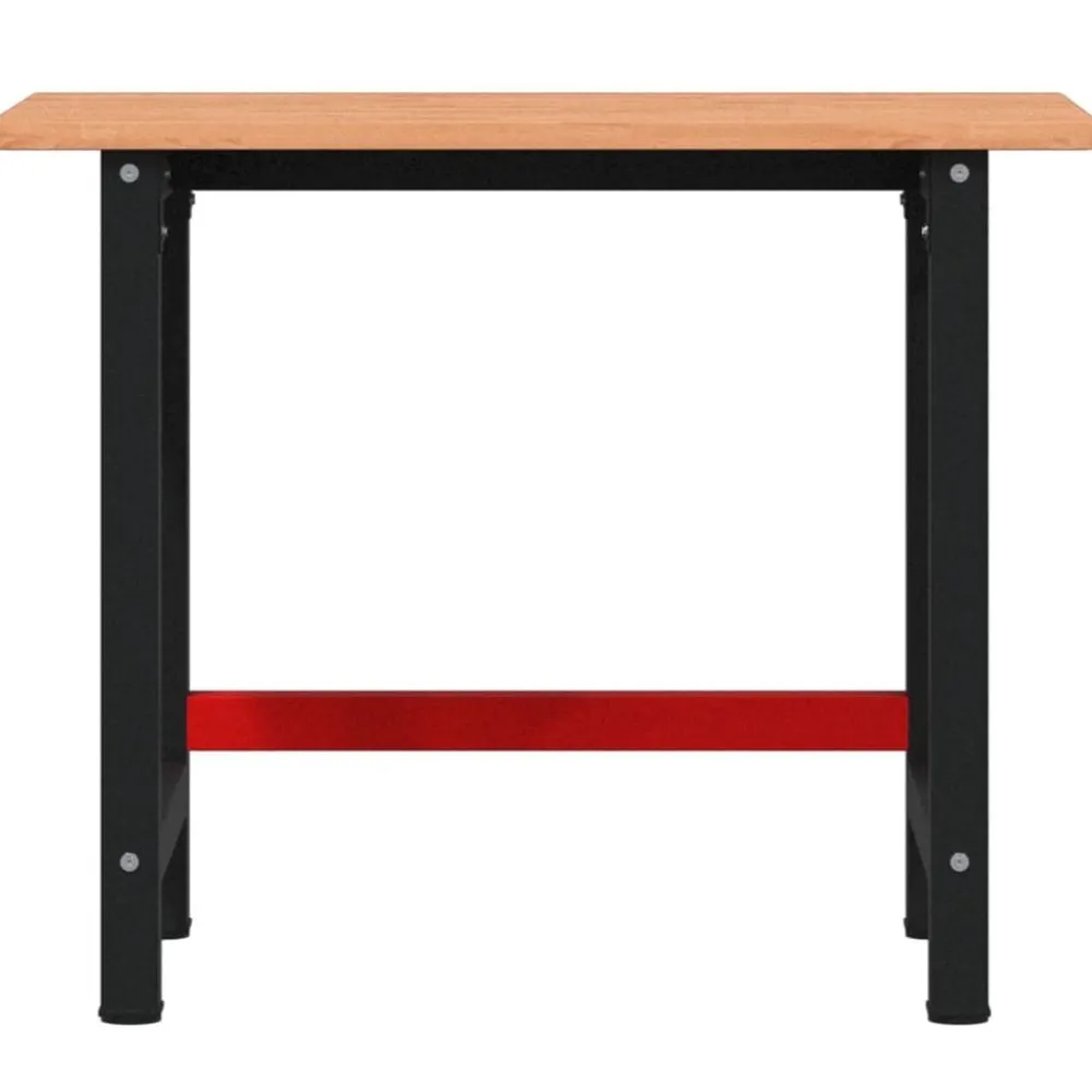 vidaXL Banco de trabajo rectangular madera maciza roble 100x60x81,5 cm Marrón oscuro Outlet