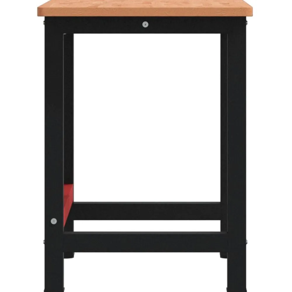 vidaXL Banco de trabajo rectangular madera maciza roble 100x60x81,5 cm Marrón oscuro Outlet