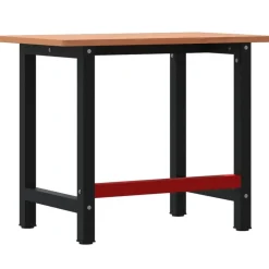 vidaXL Banco de trabajo rectangular madera maciza roble 100x60x81,5 cm Marrón oscuro Outlet
