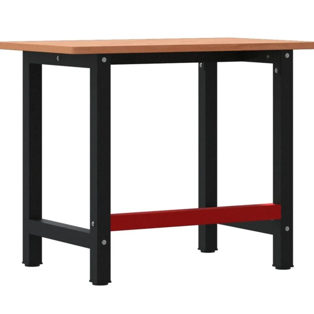 vidaXL Banco de trabajo rectangular madera maciza roble 100x60x81,5 cm Marrón oscuro Outlet