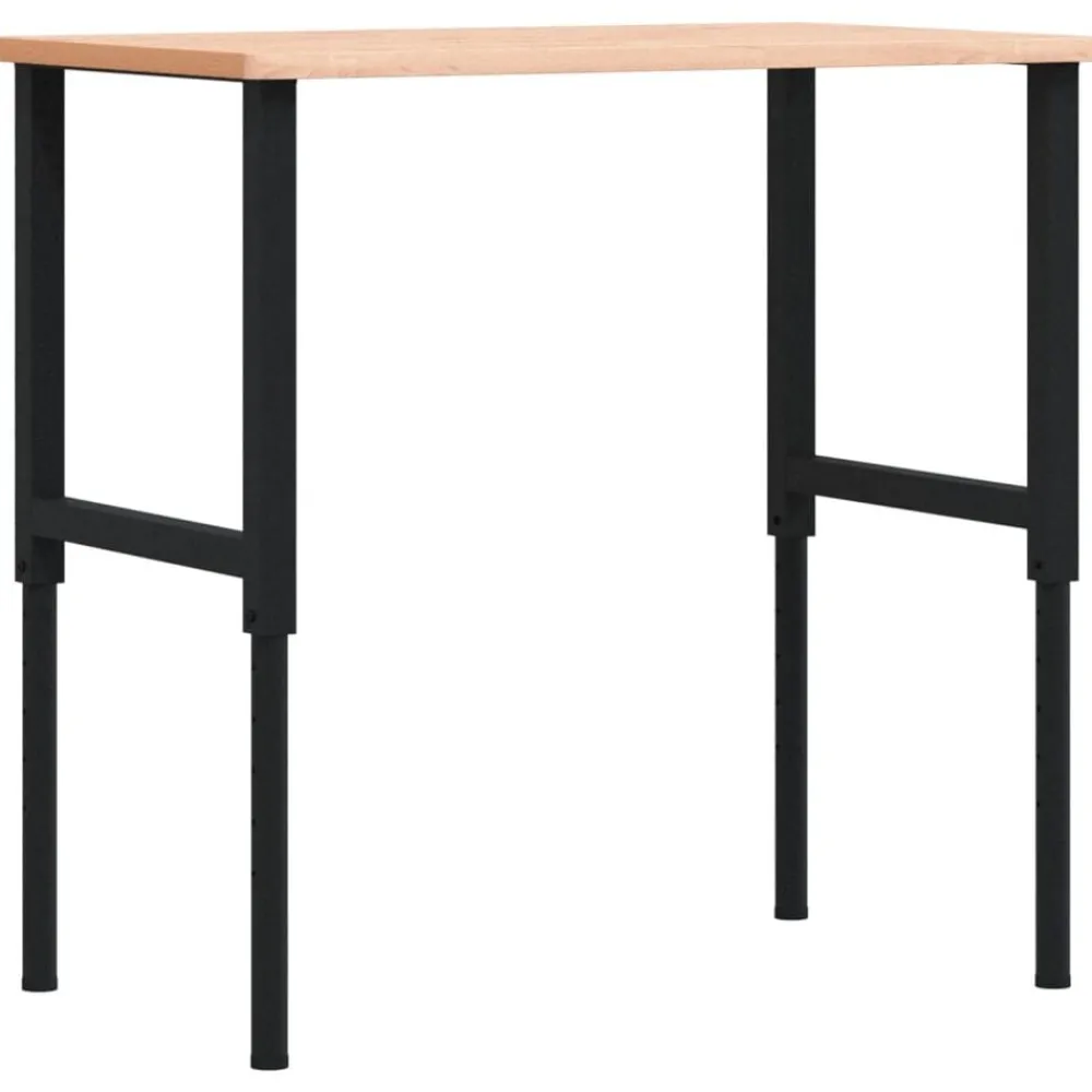 vidaXL Accesorios De Bricolaje-Banco de trabajo rectangular madera maciza 100x60x(71,5-98) cm