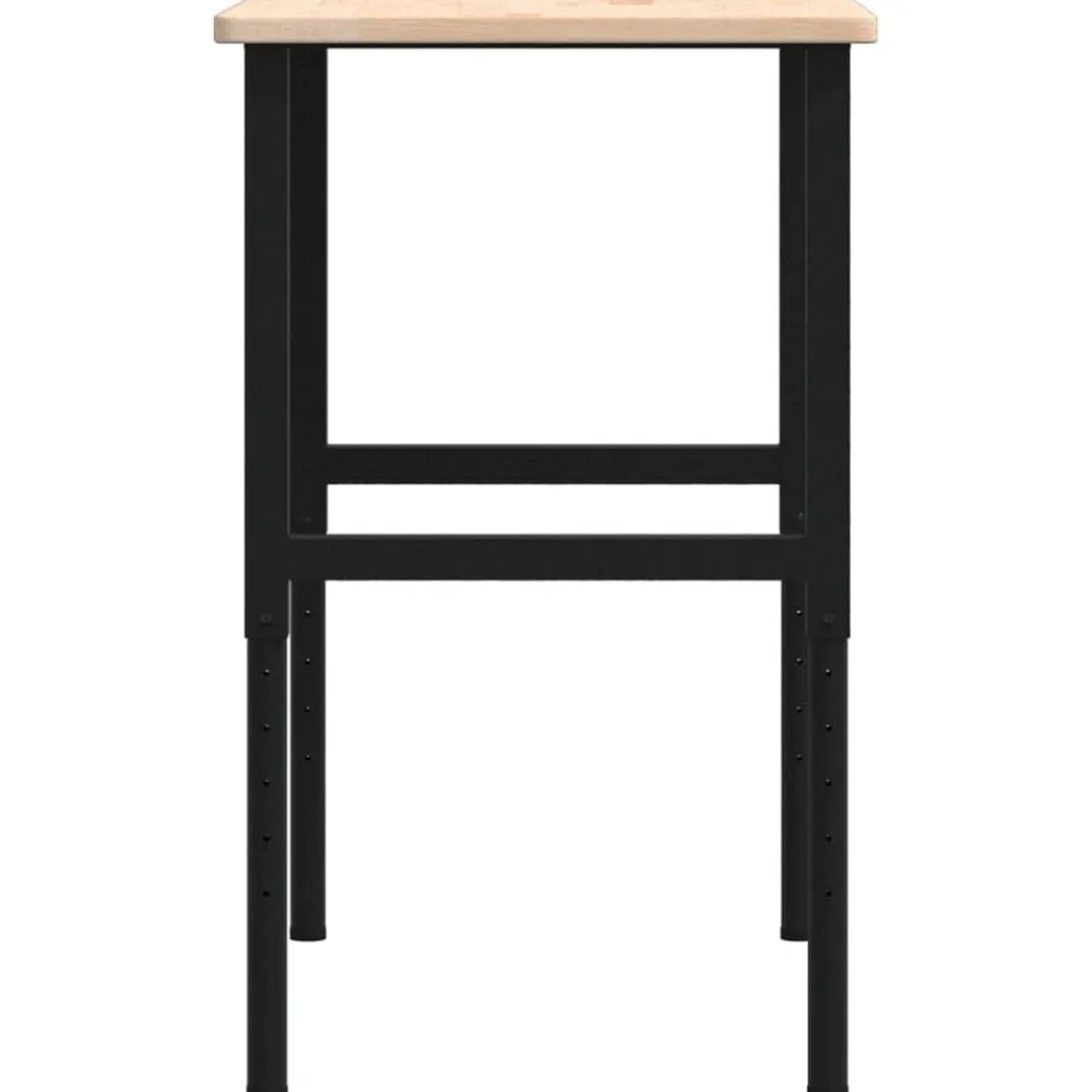 vidaXL Accesorios De Bricolaje-Banco de trabajo rectangular madera maciza 100x60x(71,5-98) cm