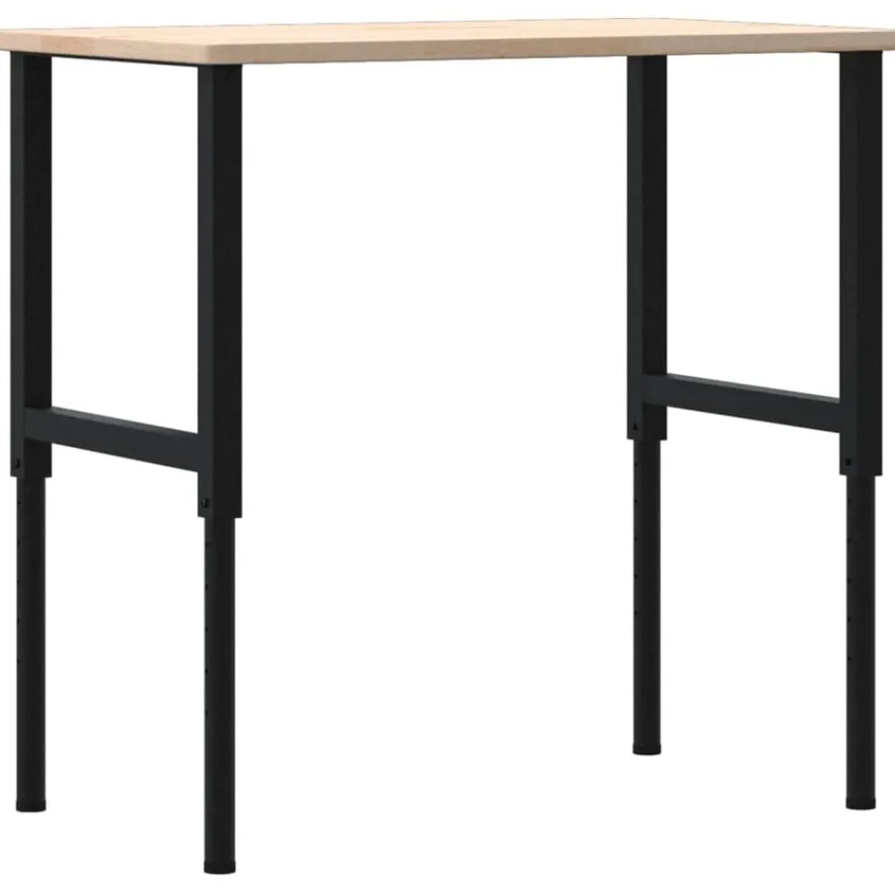 vidaXL Accesorios De Bricolaje-Banco de trabajo rectangular madera maciza 100x60x(71,5-98) cm