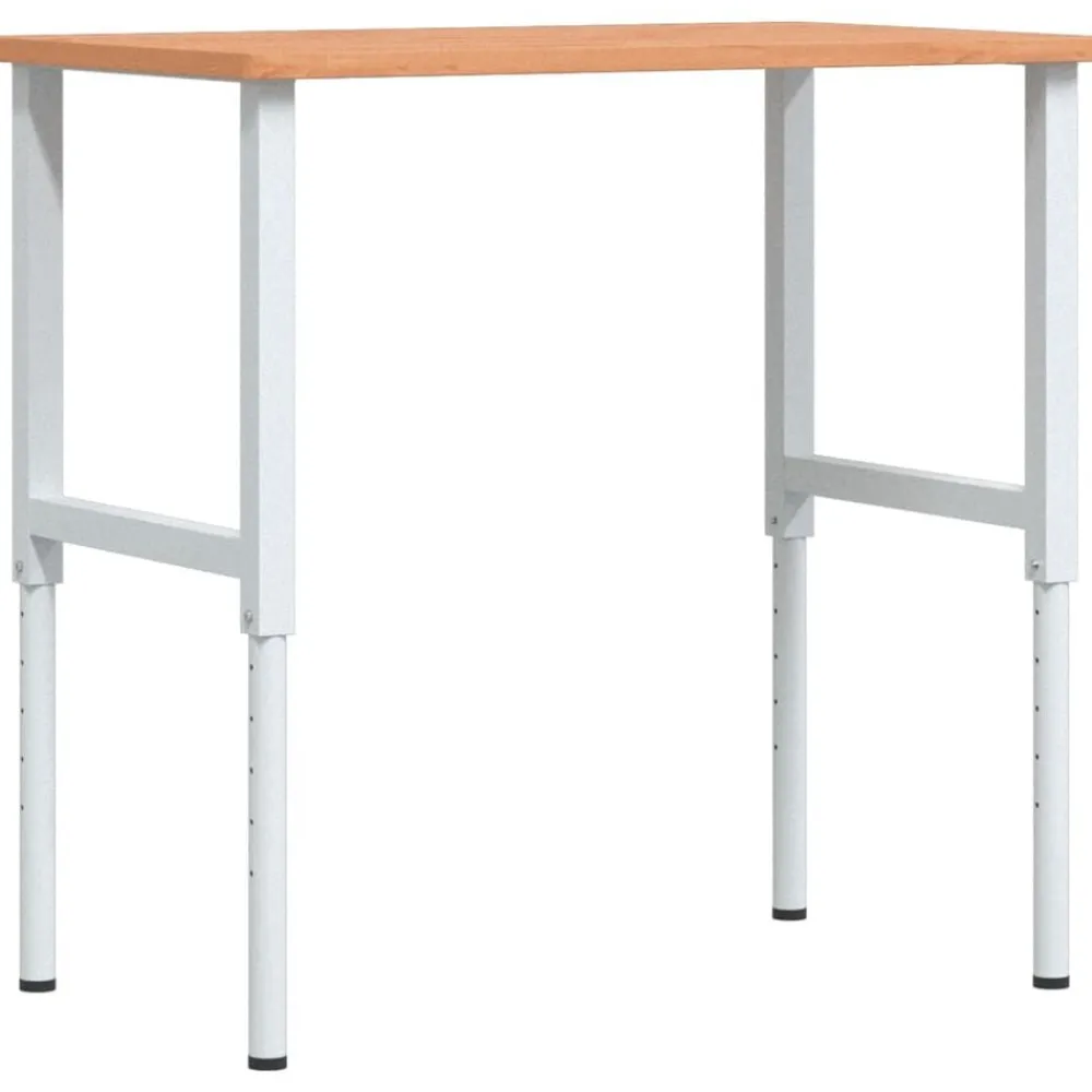 vidaXL Accesorios De Bricolaje-Banco de trabajo rectangular madera maciza 100x60x(71,5-98) cm