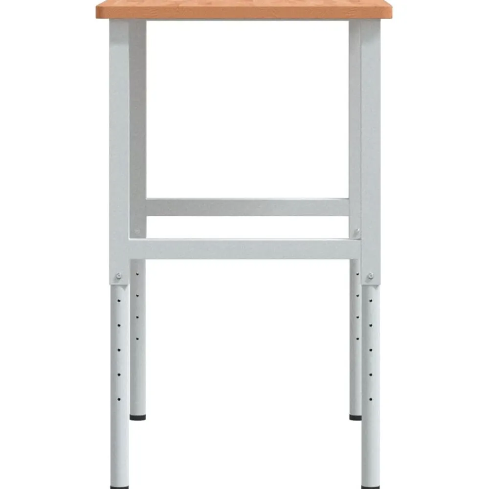 vidaXL Accesorios De Bricolaje-Banco de trabajo rectangular madera maciza 100x60x(71,5-98) cm