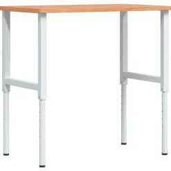 vidaXL Accesorios De Bricolaje-Banco de trabajo rectangular madera maciza 100x60x(71,5-98) cm