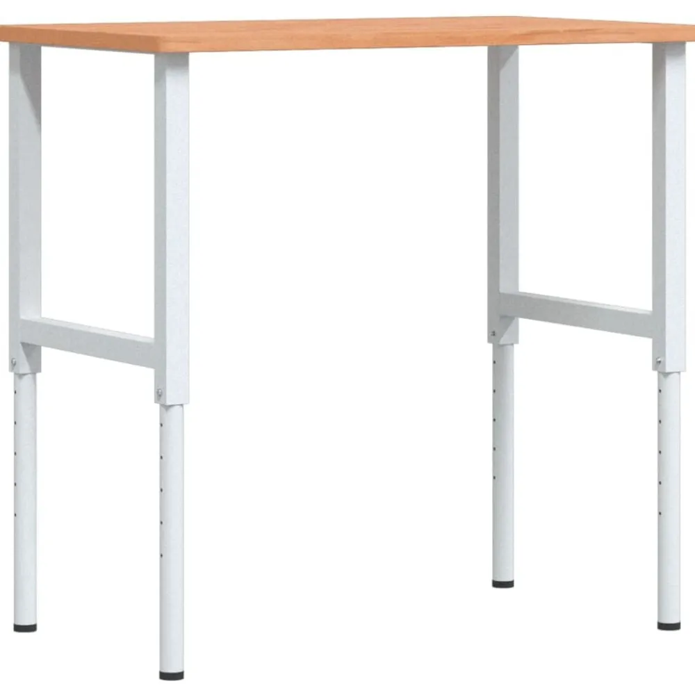 vidaXL Accesorios De Bricolaje-Banco de trabajo rectangular madera maciza 100x60x(71,5-98) cm