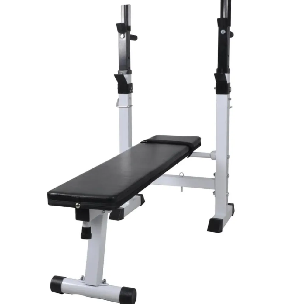 vidaXL Fitness Y Musculación-Banco ejercicios con soporte pesas, pesas y mancuernas 120 kg
