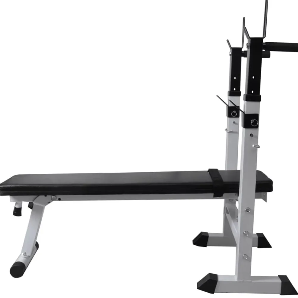 vidaXL Fitness Y Musculación-Banco ejercicios con soporte pesas, pesas y mancuernas 120 kg