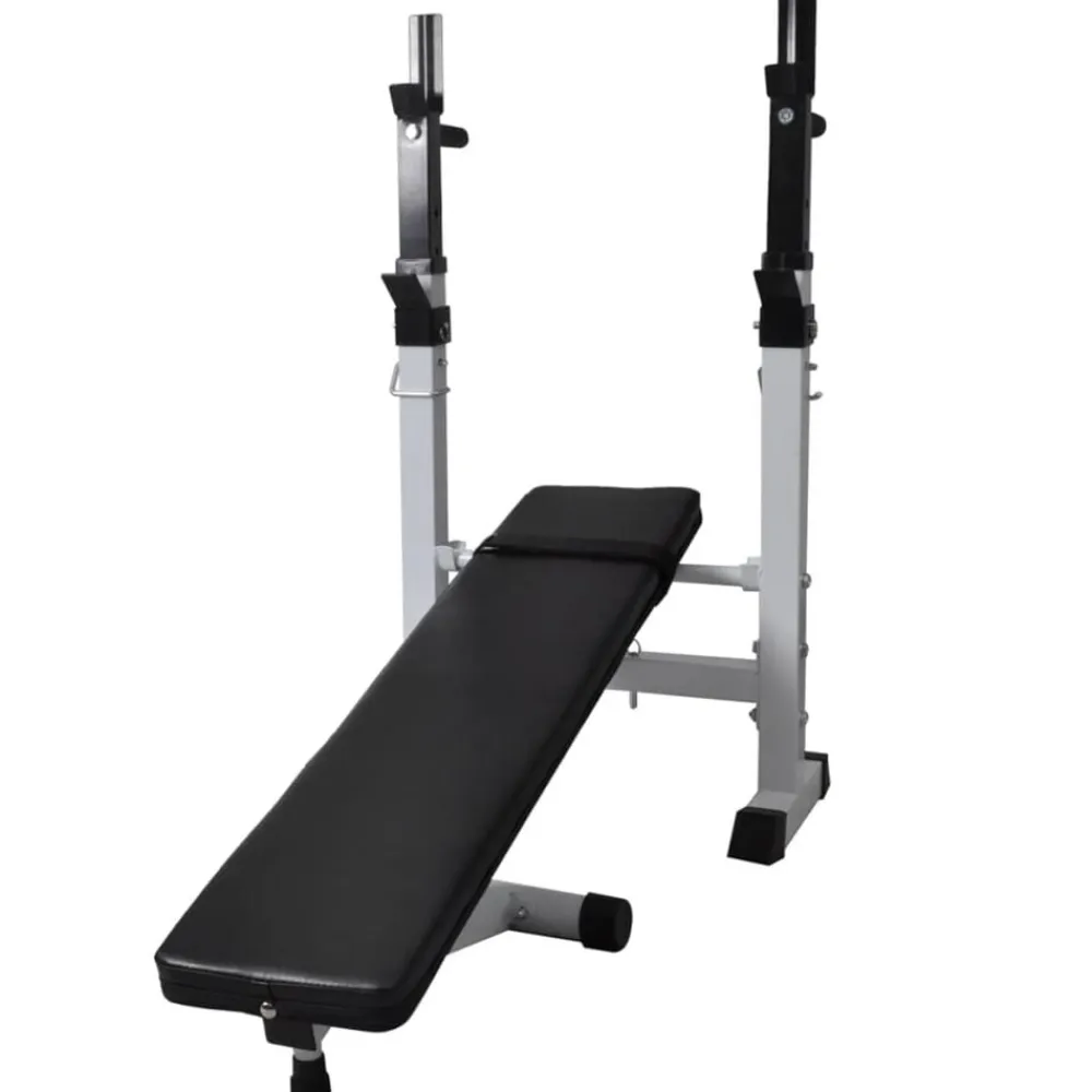 vidaXL Fitness Y Musculación-Banco ejercicios con soporte pesas, pesas y mancuernas 120 kg