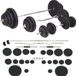 vidaXL Fitness Y Musculación-Banco ejercicios con soporte pesas, pesas y mancuernas 120 kg