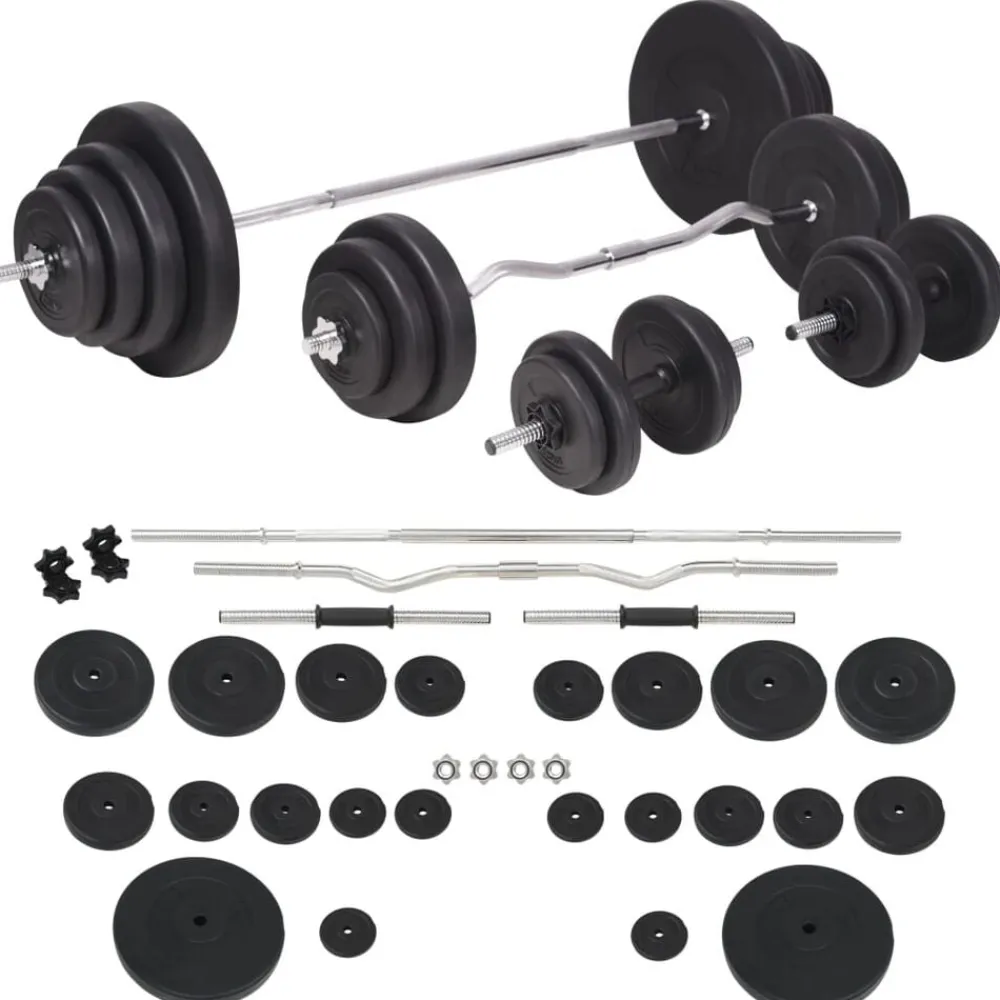 vidaXL Fitness Y Musculación-Banco ejercicios con soporte pesas, pesas y mancuernas 120 kg