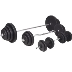 vidaXL Fitness Y Musculación-Banco ejercicios con soporte pesas, pesas y mancuernas 120 kg