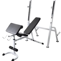 vidaXL Banco ejercicios con soporte pesas, pesas y mancuernas 120 kg Best