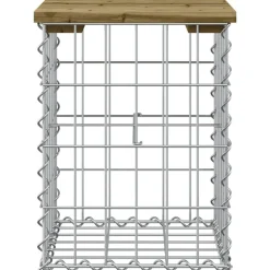 vidaXL Muebles De Jardín-Banco jardín diseño gaviones madera pino impregnada 33x31x42 cm