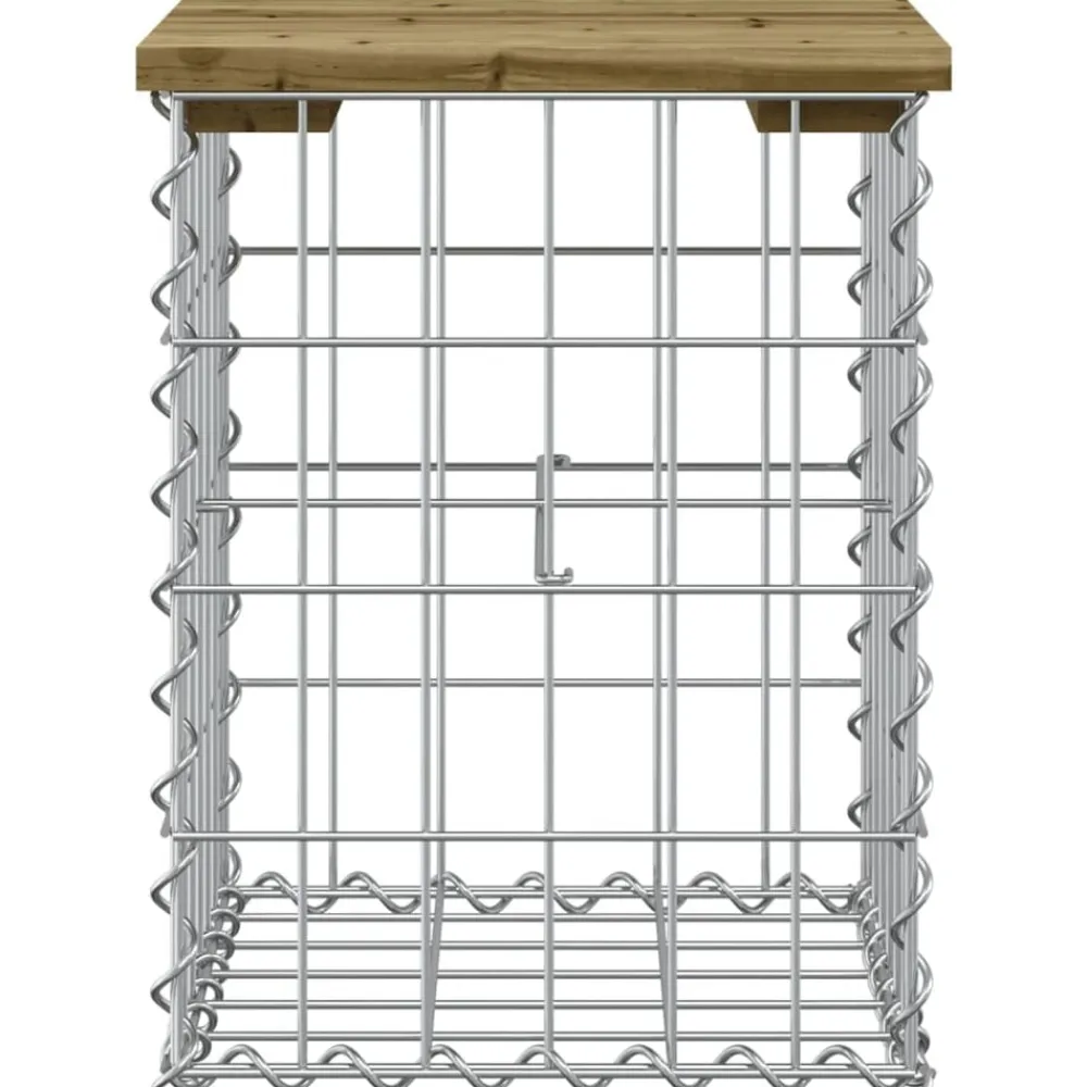 vidaXL Muebles De Jardín-Banco jardín diseño gaviones madera pino impregnada 33x31x42 cm