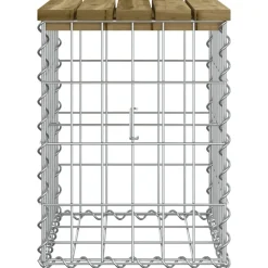 vidaXL Muebles De Jardín-Banco jardín diseño gaviones madera pino impregnada 33x31x42 cm