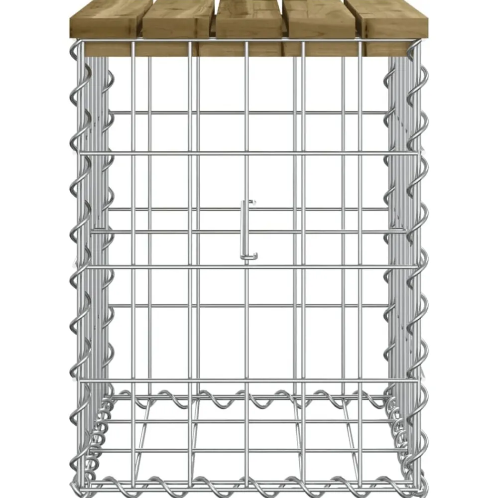 vidaXL Muebles De Jardín-Banco jardín diseño gaviones madera pino impregnada 33x31x42 cm