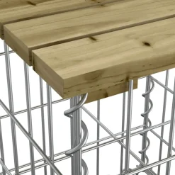 vidaXL Muebles De Jardín-Banco jardín diseño gaviones madera pino impregnada 33x31x42 cm