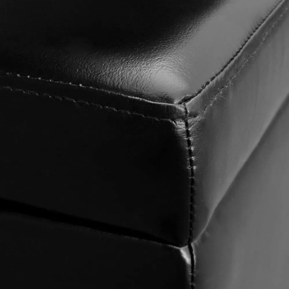 vidaXL Banco largo de almacenamiento de madera Negro Discount