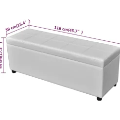 vidaXL Banco largo de almacenamiento de madera Blanco Best
