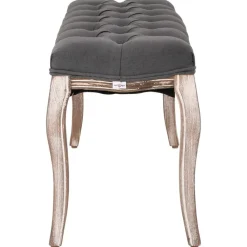 vidaXL Banco lino y madera maciza 110x38x48 cm Gris oscuro Clearance