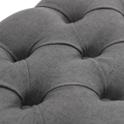 vidaXL Banco lino y madera maciza 110x38x48 cm Gris oscuro Clearance
