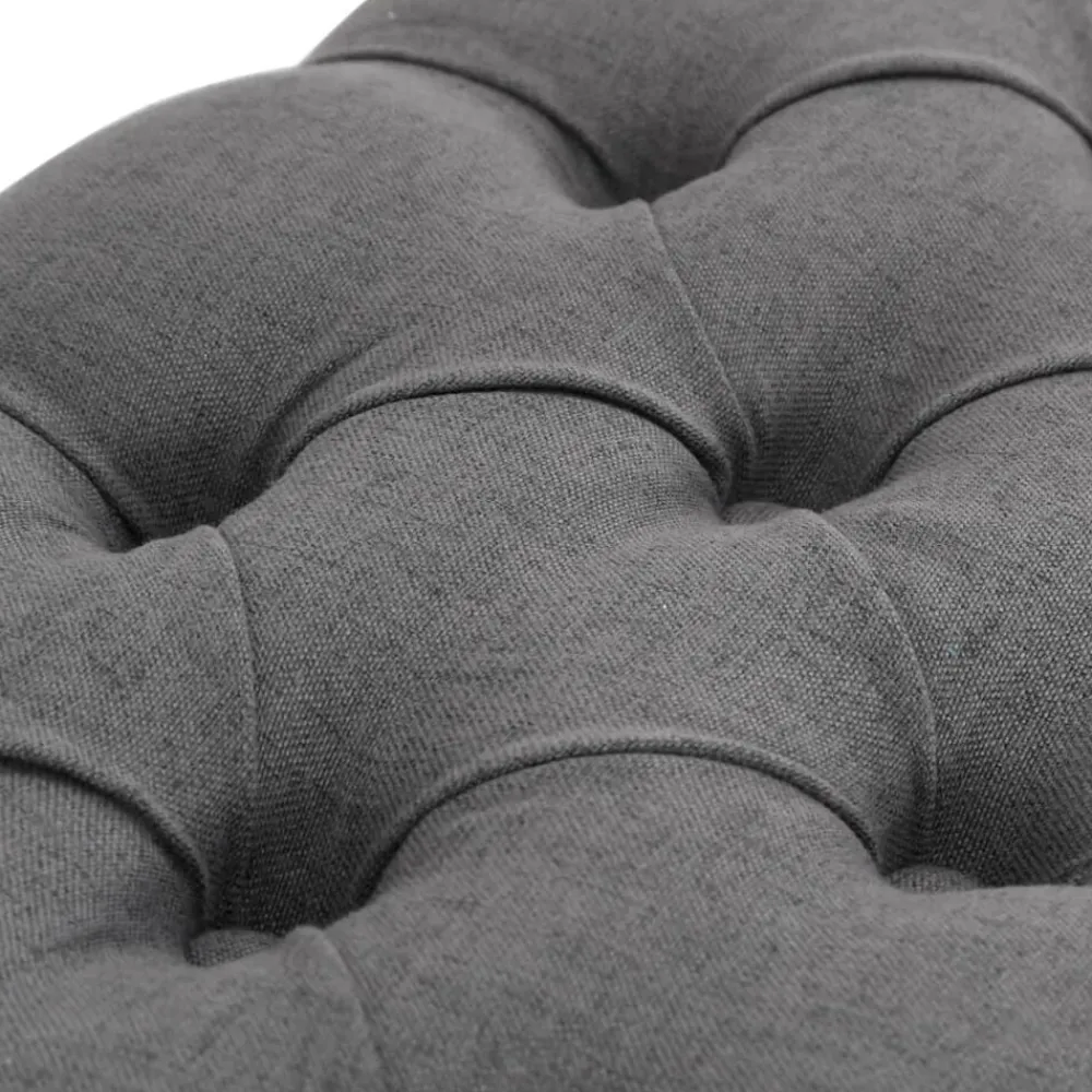 vidaXL Banco lino y madera maciza 110x38x48 cm Gris oscuro Clearance