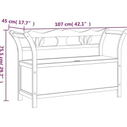vidaXL Bancos-Banco madera maciza de abeto 107x45x75,5 cm