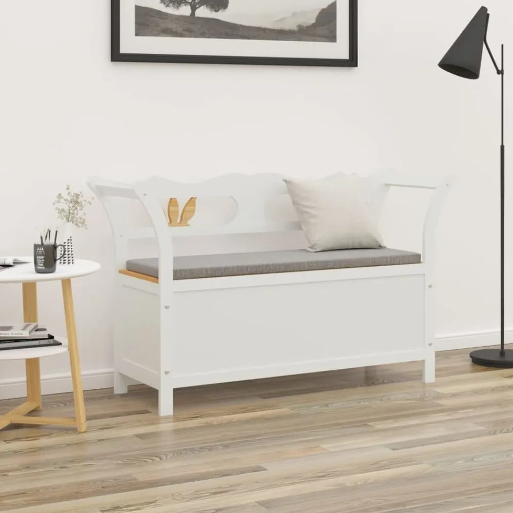 vidaXL Banco madera maciza abeto blanco 107x45x75,5 cm Blanco y marrón Hot