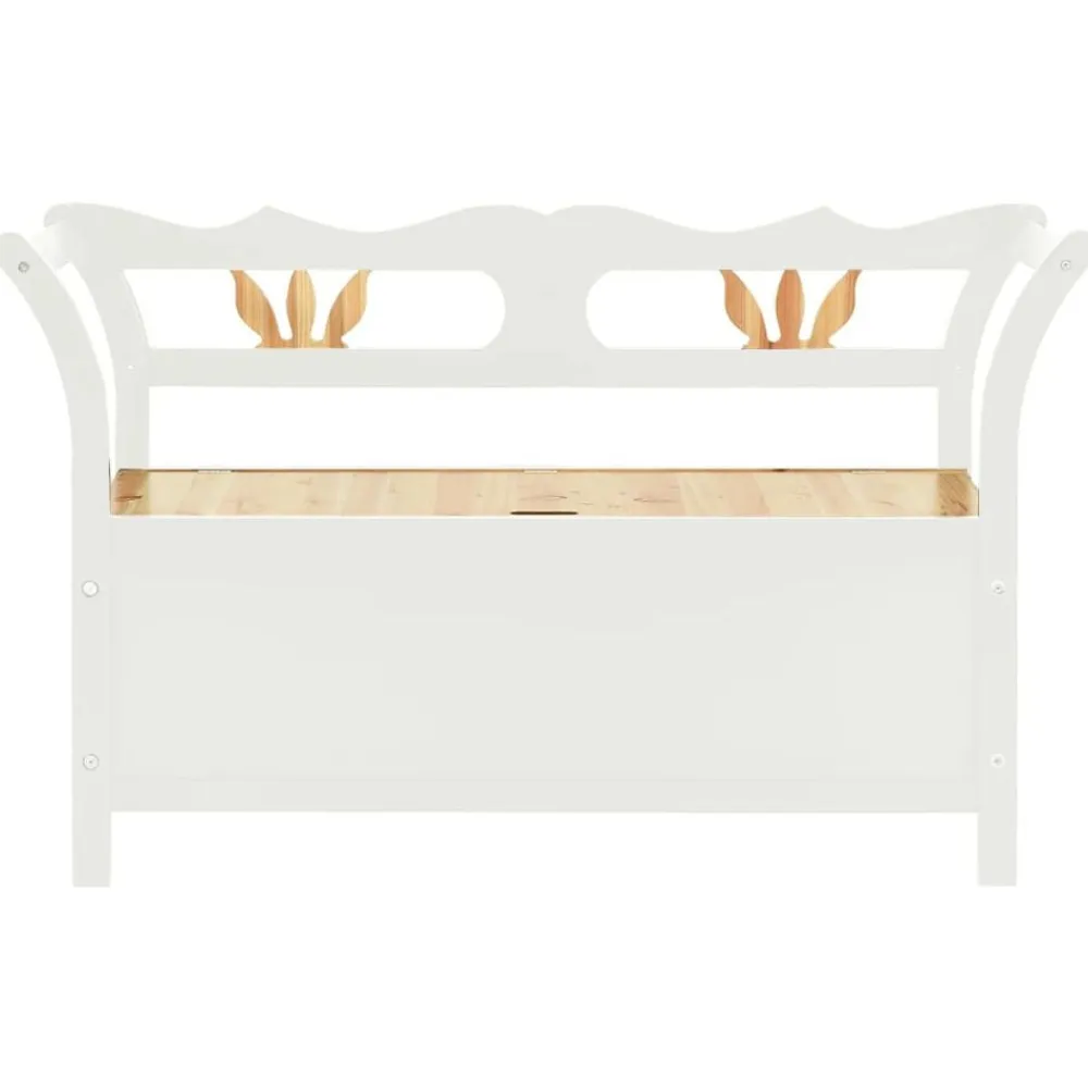 vidaXL Banco madera maciza abeto blanco 107x45x75,5 cm Blanco y marrón Hot