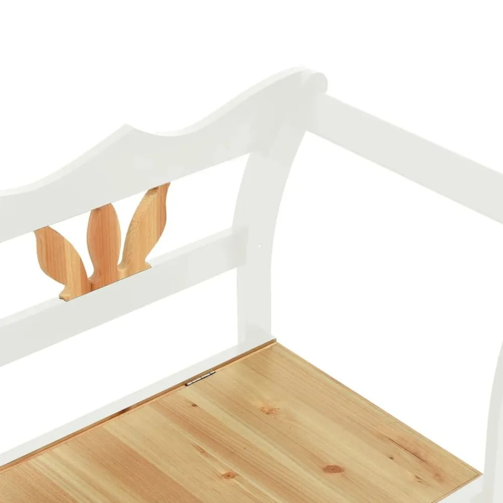 vidaXL Banco madera maciza abeto blanco 107x45x75,5 cm Blanco y marrón Hot