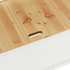 vidaXL Banco madera maciza abeto blanco 107x45x75,5 cm Blanco y marrón Hot