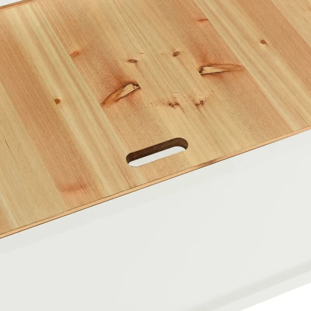 vidaXL Banco madera maciza abeto blanco 107x45x75,5 cm Blanco y marrón Hot