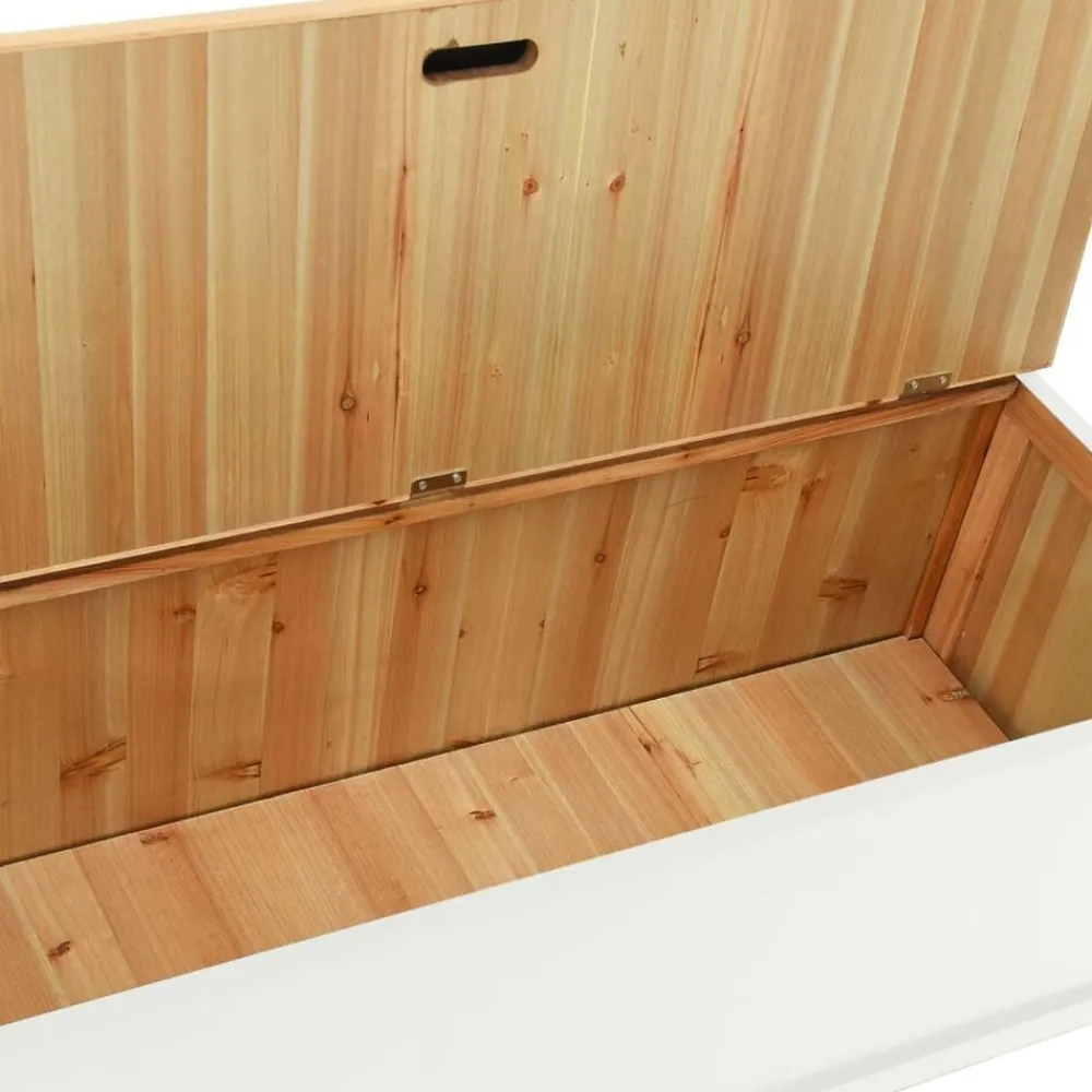 vidaXL Banco madera maciza abeto blanco 107x45x75,5 cm Blanco y marrón Hot