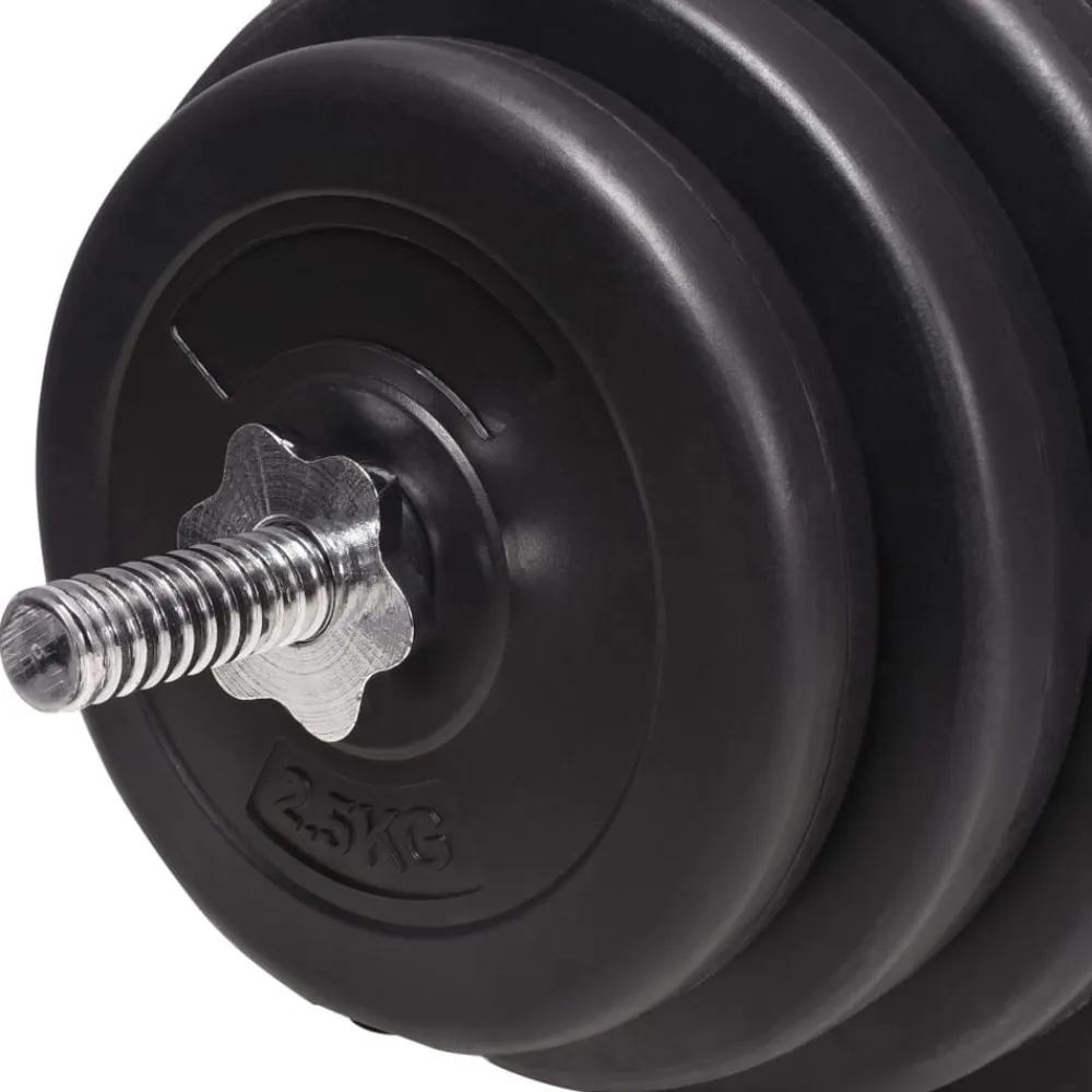 vidaXL Fitness Y Musculación-Banco musculación con soporte pesas, pesas y mancuernas 120 kg
