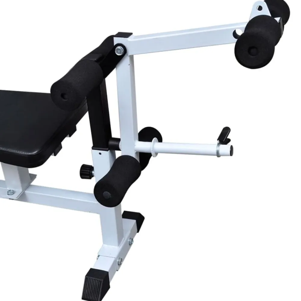 vidaXL Fitness Y Musculación-Banco musculación con soporte pesas, pesas y mancuernas 120 kg
