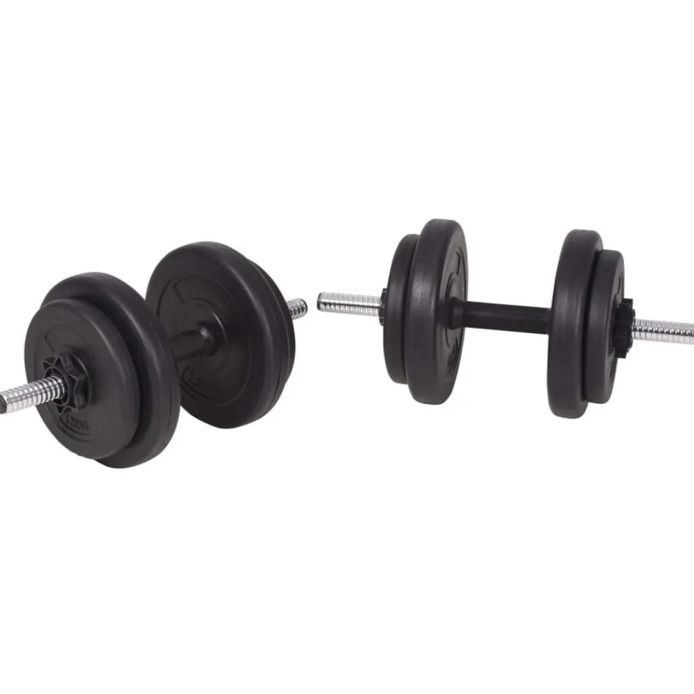 vidaXL Fitness Y Musculación-Banco musculación con soporte pesas, pesas y mancuernas 120 kg