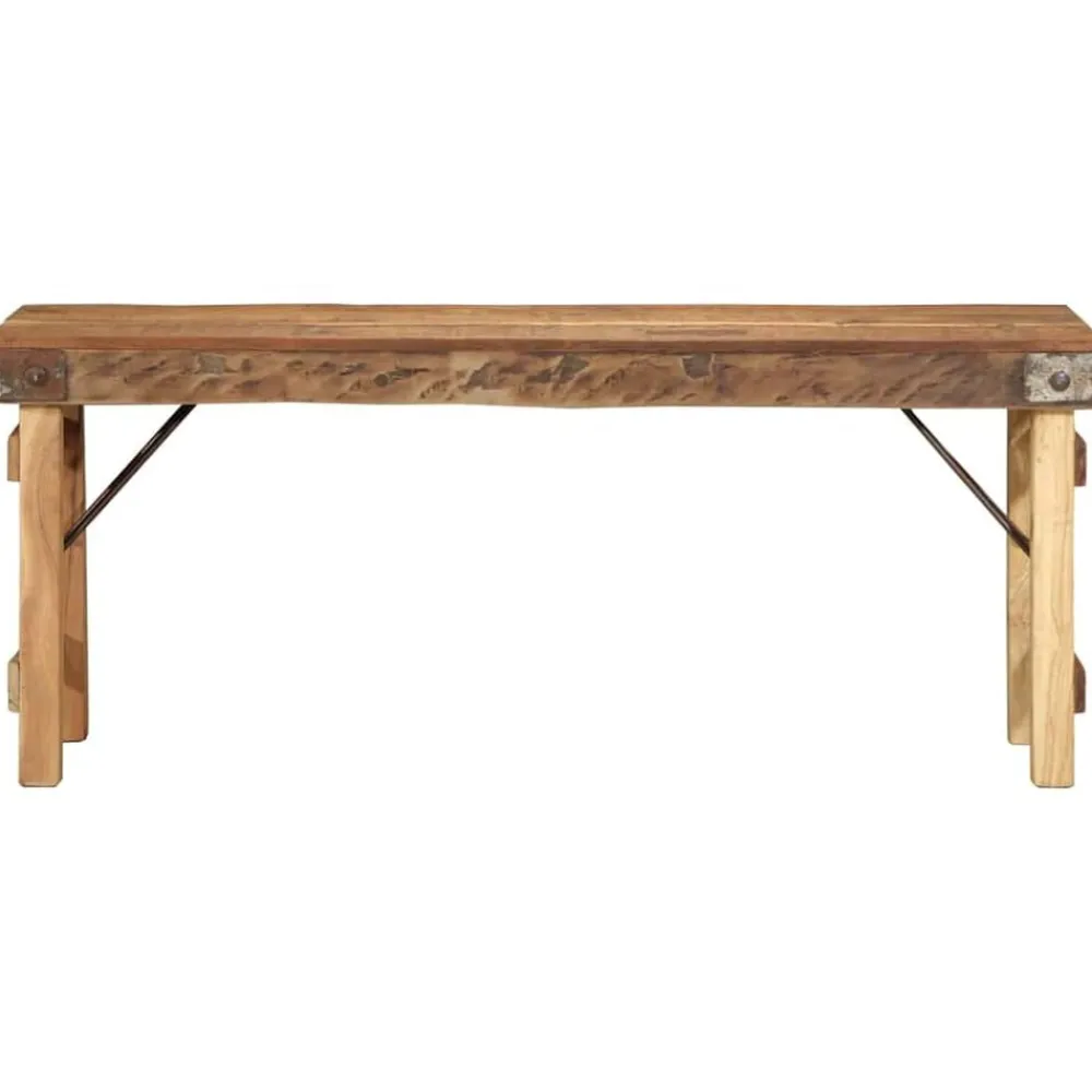 vidaXL Bancos-Banco Natural 110 x 35 x 46 cm Madera Vieja Recuperada