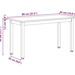 vidaXL Banco 80 x 35 x 45 cm Madera de pino macizo Natural Hot